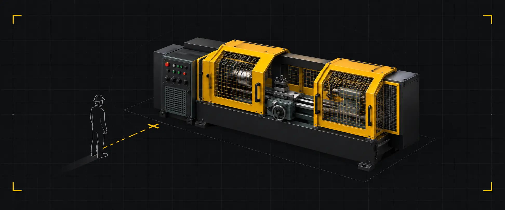 Custom-fabricated guarding assembly built to an irregular layout