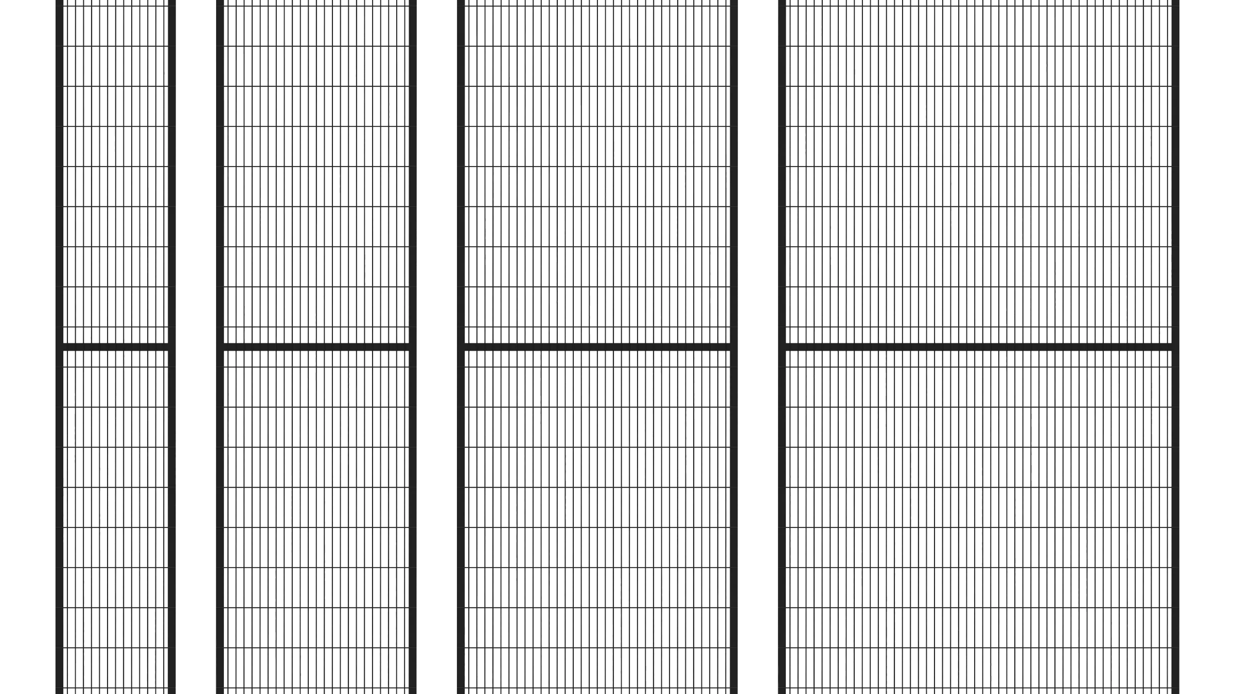 Fence panels shown at varying widths